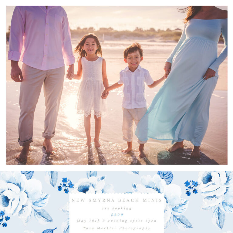 2019 May Beach mini session announcement for Tara Merkler Photography in Central Florida